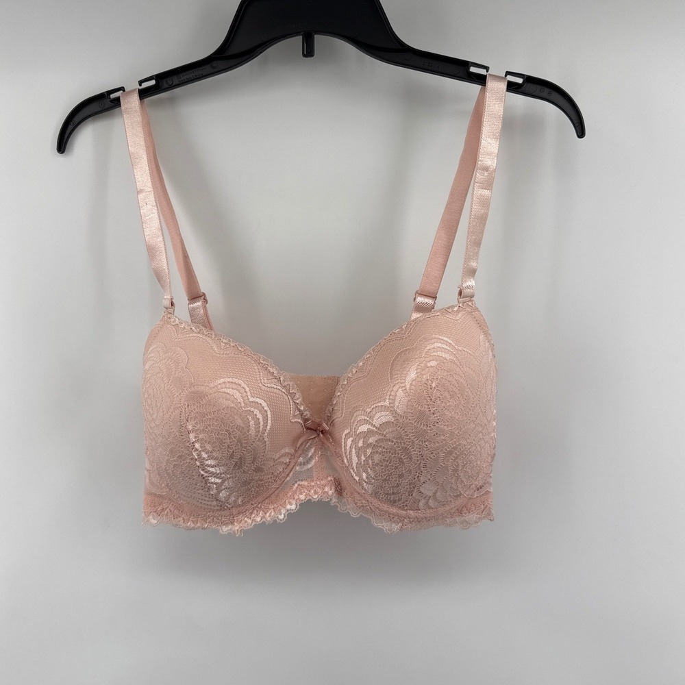 Rene Rofe Blush Pink Floral Lace Underwire Bra 40C B25834XH3